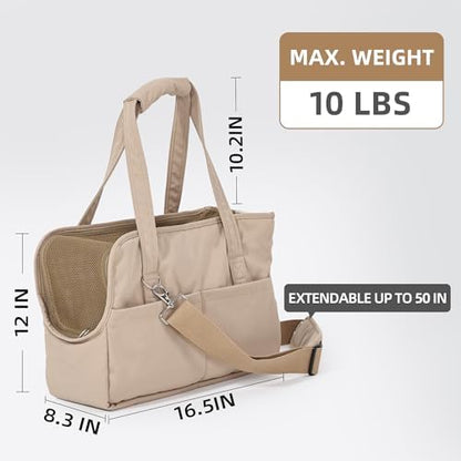 Pet Dog Casual Crossbody Bag, Hands-Free One Shoulder Soft Edged Pet Bag, Fully Open Sunroof Cover with Mesh Window and Large Front Pocket, Pet Carrier Purse for Small Dog Cat（Can Hold 10 Pounds） - Image 3