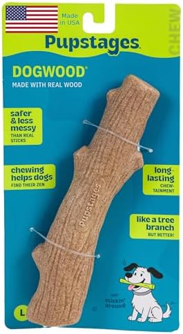 Pupstages Dogwood Stick Dog Chew Toy, Made in USA, Large, 8" by Pupstages