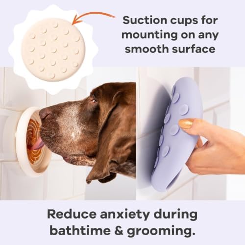 Awoo Lick Dish Silicone Dog & Cat Lick Mat Slow Feeder Dish, Extend Mealtime, Non-Slip, Wet and Dry Food Compatible, 2-Pack - Image 4