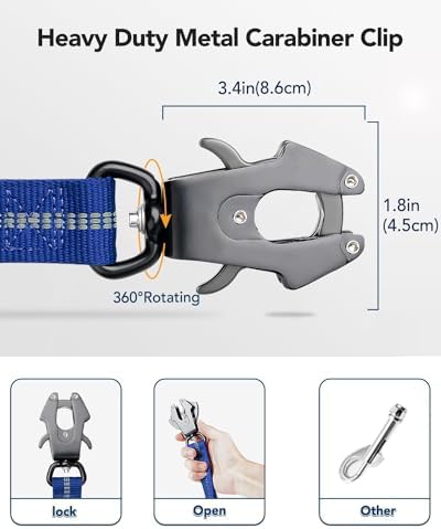 Joytale Tactical Bungee Dog Leash, Shock Absorbing No Pull, Navy Blue - Image 2