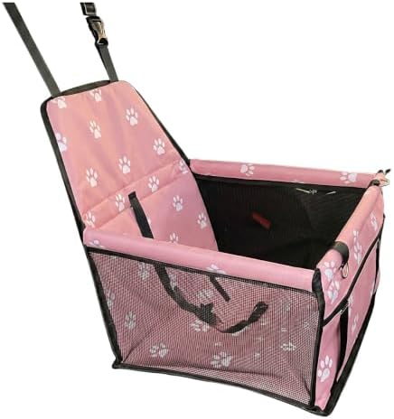Pet Car Seat, Waterproof Oxford Dog Car Booster Seats, Pink Paw by Unknown