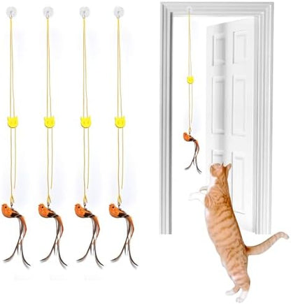 miwoowim 4PCS Feather Bird Cat Wand Refills &,Door Hanging Suction Cup Set - Image 5