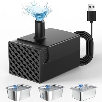 Dog Water Fountain Pump Replacement for Stainless Steel Pet Water Fountain for Large Dogs, Replacement Pump for D2223, D2341, D2322,D2419 Models, Quiet and Safe by lesotcbrand