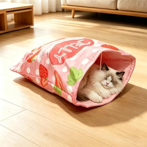 Cat Warm Sleeping Bag Potato Chip Bag Design Crinkle Toy (Pink) by Unknown