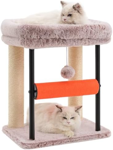 Hey-brother Cat Tree, Sturdy Tower with Sisal-Wrapped Columns, MPJ010SMU by Hey-brother