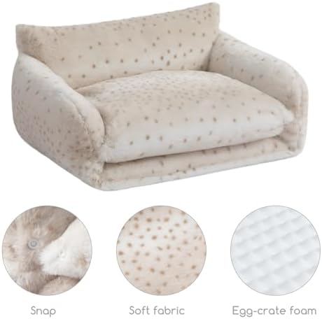 Hollypet Cat Bed Small Dog Orthopedic Couch Beds for Pets up to 13 lbs - Image 5
