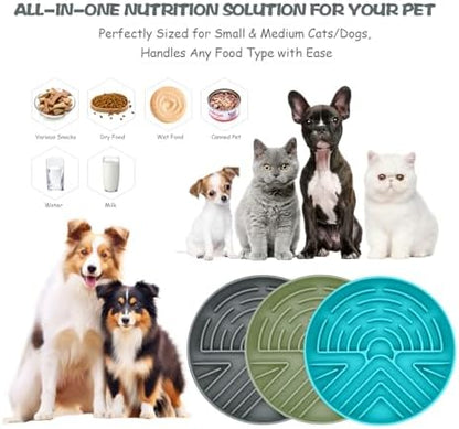 Lesipee Slow Feeder Dog Bowl for Large & Small Dogs, Anti Choking Puzzle Dog Food Bowl with Non-Slip Base, Interactive Pet Slow Eating Tool, Silicone Cat Feeding Mat for Puppies & Cats(Grey) - Image 2