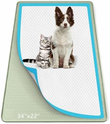 Pee Pad Holder for Dogs 34''x22'' Silicone Puppy Pee Pad Tray, Green by Bartuke