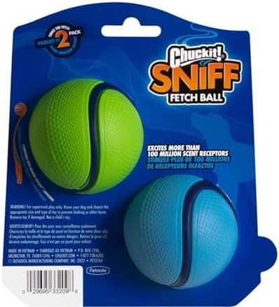 Chuckit! Sniff Ball Dog Toy, Bacon and Peanut Butter, Medium, 2 Pack - Image 2