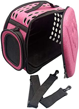 PetLike Airline Approved Pet Carrier Soft Sided Collapsible Travel Bag for Cats & Small Dogs (Pink, Linen) - Image 6