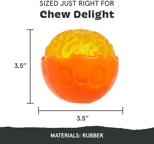 Barkbox Pumpkin Prodigy Dog Toy | Treat-Dispensing Rubber Dog Toy for Aggressive Chewers | Durable Dog Chew Toy for Medium Dogs & Puppy Essentials - Image 2