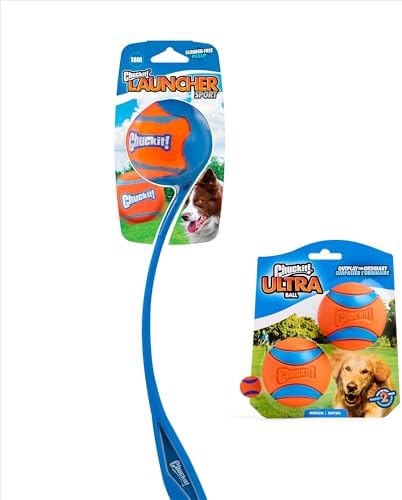 Chuckit! Ultra Ball and Launcher Bundle, Sport 18in, 2 Pack Medium 2.5in - Image 2