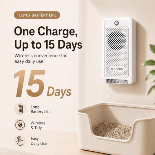 Cat Litter Deodorizer, Smart Odor Control for Cat Litter Box, Plant-based Cat Odor Eliminator, Rechargeable Pet Odor Eliminator with Plant-Based Oil, Safe & Quiet Air Freshener for Pet Homes - Image 6