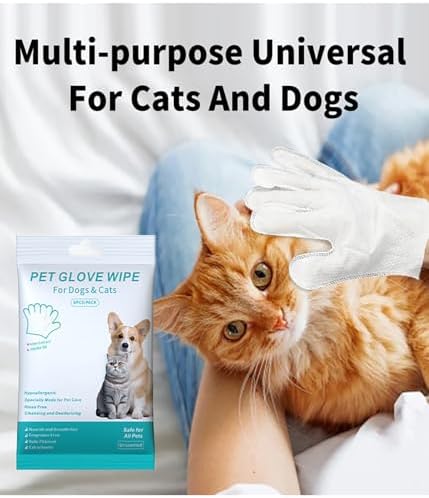 AQUASAFE Pet Glove Wipes - No-Rinse Dog Grooming Wipes & Cat Bath Gloves | Unscented Hypoallergenic Dog Wipes, [24] Ct - Image 3