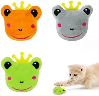 Andiker Cat Catnip Toys, 3Pcs Cat Interactive Toys for Indoor Cats, Soft Plush Kitten Chew Toys with Crinkle Paper for Relieve Stress, Reduce Boredom, Teething (Frog) by Andiker-ServingforYou