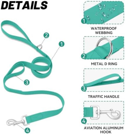 Waterproof Dog Leash with Double Handle, 6 FT Durable Odor-Proof Dog Leashes with Strong Aviation Aluminum Hooks Fits Small Medium or Large Dogs - Image 3