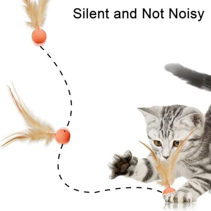 Cat Toy Ball with Feathered Tail for Indoor Cats, 3-Pack - Image 3