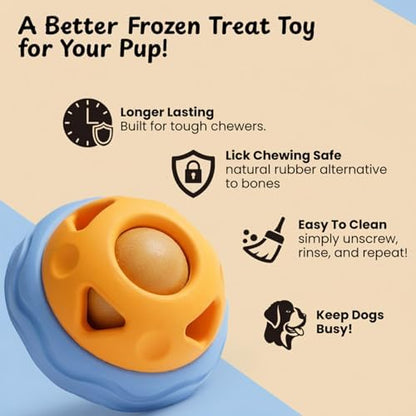 Nocciola Enrichment Dog Licking Toy Set, Frozen Treat Molds & Interactive Feeder for Aggressive Chewers, Freezable Rubber Dog Lick Bowl Long-Lasting to Keep Them Busy, Engagement & Anxiety Relief - Image 6