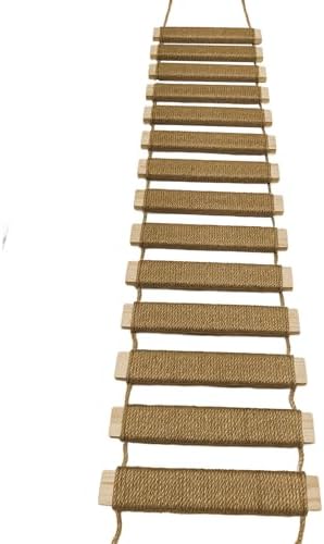 40in Cat Ladder, Sisal Rope Bridge, Climbing Frame Accessory (40in) by JIALOE