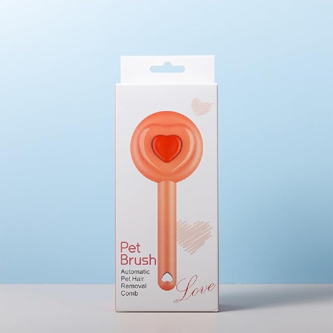 Self Cleaning Slicker Brush, Dog Cat Bunny Pet Grooming Shedding Brush，Deshedding Pet Supplies Accessories (Apricot)