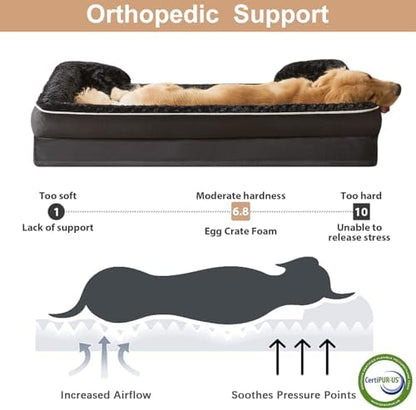 WNPETHOME Orthopedic Washable Dog Bed Large for Senior Dog Cozy Sleep - Image 3