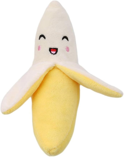 3 Pieces Yellow Banana Plush Squeeze Squeaker Puppy Dog Toys Plush Chew (Banana) Dog Squeak Toys