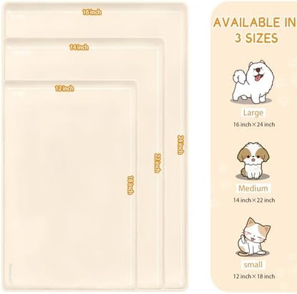 MateeyLife Silicone Cat & Dog Food Mat for Floors Waterproof, Anti-Slip Dog Bowl Mats for Food and Water, Pet Feeding Mats with Lip to Prevent Spills, Pet Placemat for Messy Drinkers to Protect Floors - Image 3
