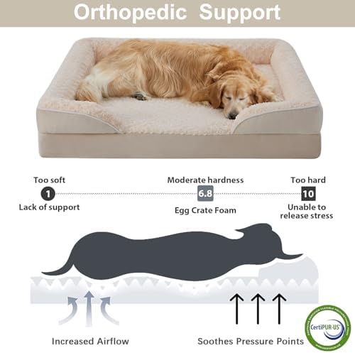 WNPETHOME Orthopedic Washable Dog Bed Large for Senior Dog Cozy Sleep - Image 3