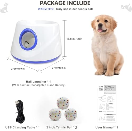 Automatic Ball Launcher, Hands‑free Dog Ball Thrower, Adjustable Distance Dog Fetch Machine (19-45FT), Suitable for Small and Medium-Sized Dogs. Indoor/Outdoor Dual-use launchers for Dog Parents. - Image 3