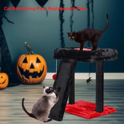 Gothic & Goth Cat Tree Tower Replacement Post - Black, 2 Pack, 15.7in Scratching Post Pole with M8 Screws, Natural Sisal for Cat Tree Repair & Rebuild - Image 4