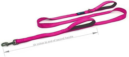 Max and Neo Double Handle Traffic Dog Leash - Reflective, Donates to Dog Rescue (Pink, 6 FT) - Image 2