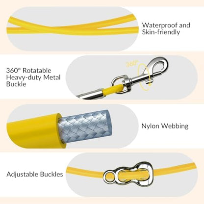 8.2ft Hands Free Dog Leash,Versatile Waist & Crossbody Lead for Medium Dogs,Waterproof & Adjustable for Running Jogging Walking, 360° Swivel Metal Buckle (Yellow) - Image 3