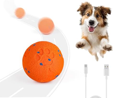 ALL FOR PAWS Interactive Dog Ball Toys, Smart Motion-Activated 2-Mode Automatic Bouncing Ball, E-TPU Material, USB Rechargeable, Enrichment Mental Stimulation Toy for Medium Large Dogs, 3.3 Inches by Home