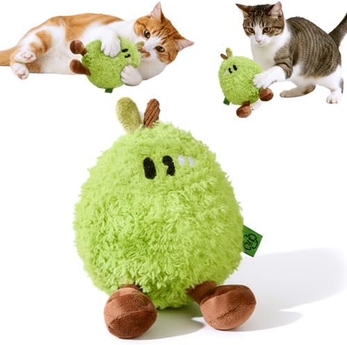 Cat Toy Kicker Pillows, Plush Catnip Cat Toy with Crinkle and Beep Sound, Interactive Toy for Kitten Feline Chew Enrichment, 5.91” Size for Bored Indoor Adult Cat Soft Cuddle Scratch Play by ElectsparkPetPlaythings