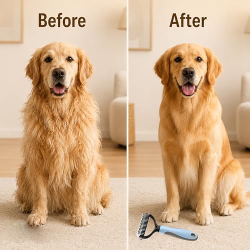 2PCS Pet Knotter for Dogs,Pet Grooming Brush, Dog Brush, Deshedding Grooming Comb Fur Brushes, Double Sided Shedding Brushes For Dogs And Cats (Blue+Pink) - Image 6