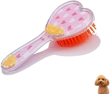 Small Soft Dog Grooming Brush Pet Massage Hair Brush (White Heart) by DEEUCHIS
