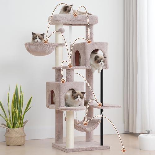 Gitelsnour Cat Tree Tower with Sturdy Steel Tube for Indoor Cats GCT014MU - Image 5