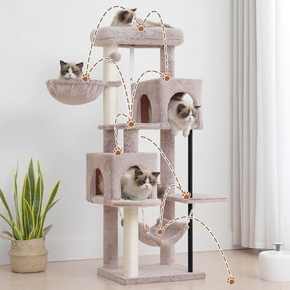 Gitelsnour Cat Tree Tower with Sturdy Steel Tube for Indoor Cats GCT014MU - Image 5