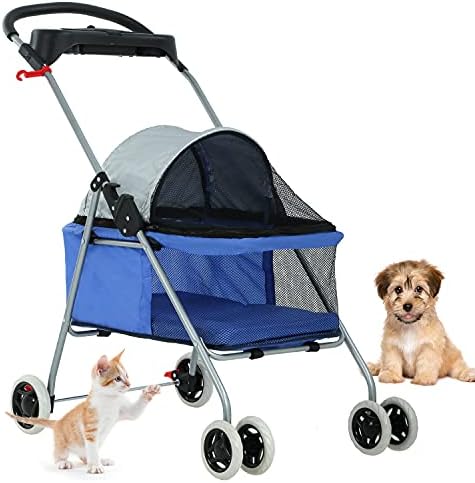BestPet Foldable Pet Stroller for Small/Medium Dogs and Cats Up to 33 lbs by BestPet