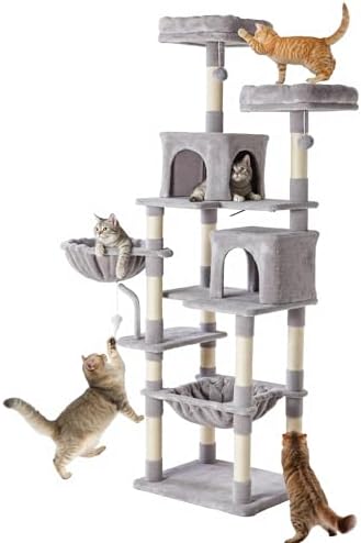 71 Inch Large Cat Tree Tower with Sisal Scratching Post by Aidoly