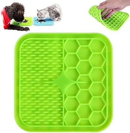 Lick Mat for Dogs, Dog Lick Mat with Suction Cups for Anxiety, Peanut Butter Dog Licking Mat Slow Feeder Dispensing Treater Lick Pad for Dogs Cats Grooming Bathing and Training (Small Green) by Kwispel