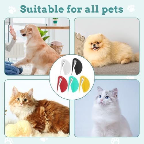 5 Pieces Colorful Pet Knotting Comb Set, Small Plastic Cat Hair Removal Tool, Multifunctional Dematting Comb for Dogs Grooming Removing Loose Tangled Supplies (5) - Image 5