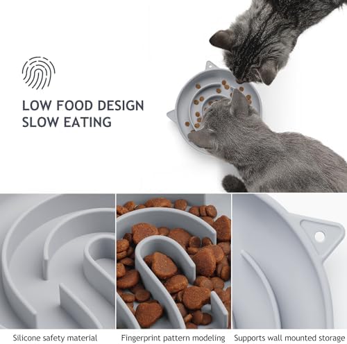 Coomazy Slow Feeder Cat Bowl Silicone Pet Puzzle Feeder for Slow Eating - Image 2