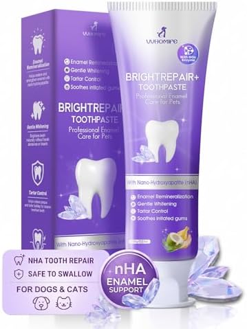 6% nHA Dual-Enzyme Pet Toothpaste for Dogs & Cats, Sensitive Teeth, 3.52oz by V%C2%B2alueHomeLife