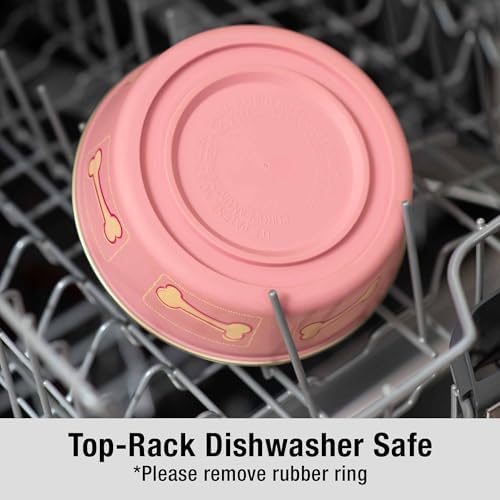 Loving Pets Bella Dog Bowls- Stainless Steel Dog & Cat Bowls - Spill Proof Dog Food Bowl, Cat Bowl, Puppy Essentials & Pet Supplies Great for Home & Travel (Large 35-65 lbs, Coastal Pink) - Image 4