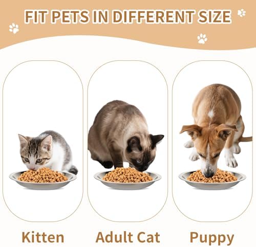 6PCS Stainless Steel Pet Food Bowls, 7" Shallow Metal Bowl for Cat Puppy - Image 7