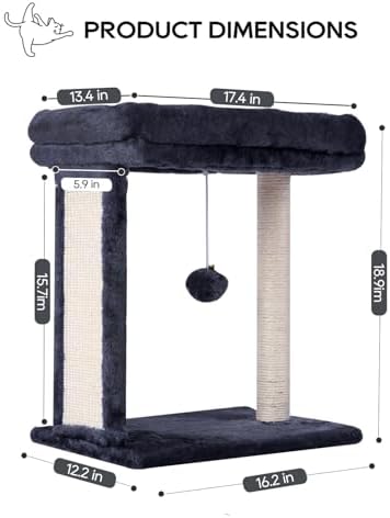 SYANDLVY Samll Cat Tree for Indoor Cats, Scratching Board Scratcher & Perch - Image 3
