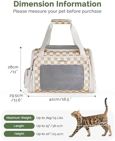 Homespon 34.5L Soft-Sided Cat Dog Carrier, Airline Approved Pet Bag - Image 2