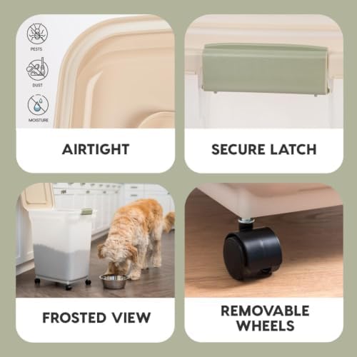 IRIS USA Dog Food Storage Container, Up to 42lbs, Almond/Pearl, Made in USA - Image 6