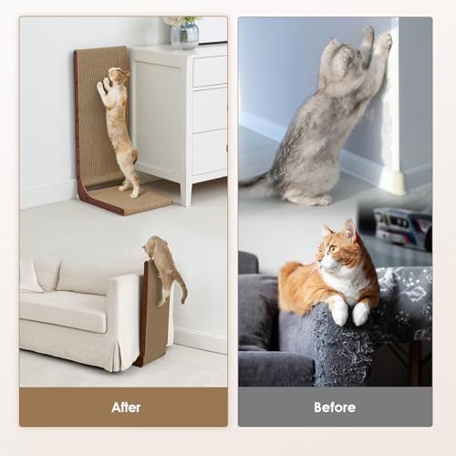 EHEYCIGA Cardboard Cat Scratcher for Indoor Cats, 26.8 Inch, Dark Brown - Image 3